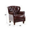 ACME Brancaster Vintage Brown & Aluminum Accent Chair Model 59830