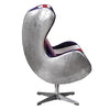 ACME Brancaster Pattern Fabric & Aluminum Accent Chair with Swivel Model 59835