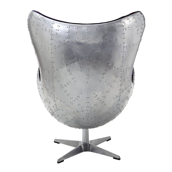 ACME Brancaster Pattern Fabric & Aluminum Accent Chair with Swivel Model 59835