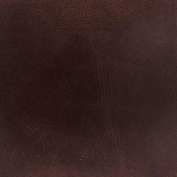 ACME Brancaster Retro Brown Top Grain Leather & Aluminum Ottoman Model 59836