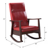 ACME Raina Red Synthetic Leather & Espresso Rocking Chair Model 59931