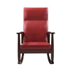 ACME Raina Red Synthetic Leather & Espresso Rocking Chair Model 59931