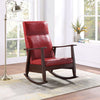 ACME Raina Red Synthetic Leather & Espresso Rocking Chair Model 59931