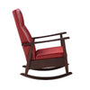 ACME Raina Red Synthetic Leather & Espresso Rocking Chair Model 59931