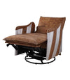 ACME Qalurne Two Tone Mocha Top Grain Leather & Aluminum Power Motion Recliner with Swivel Model 59942