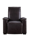 ACME Nernoss Dark Grain Brown Leather & Aluminum Power Motion Recliner Model 59943