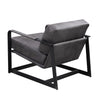 ACME Locnos Gray Top Grain Leather & Black Accent Chair Model 59944