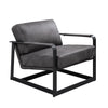 ACME Locnos Gray Top Grain Leather & Black Accent Chair Model 59944