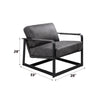 ACME Locnos Gray Top Grain Leather & Black Accent Chair Model 59944