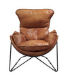 ACME Thurshan Aperol Top Grain Leather & Black Accent Chair Model 59945
