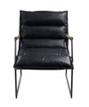 ACME Luberzo Distress Espresso Top Grain Leather & Matt Iron Accent Chair Model 59946