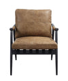ACME Anzan Berham Chestnut Top Grain Leather & Matt Iron Accent Chair Model 59949