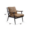 ACME Anzan Berham Chestnut Top Grain Leather & Matt Iron Accent Chair Model 59949