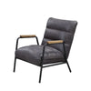 ACME Nignu Gray Top Grain Leather & Matt Iron Accent Chair Model 59950