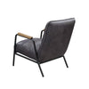 ACME Nignu Gray Top Grain Leather & Matt Iron Accent Chair Model 59950