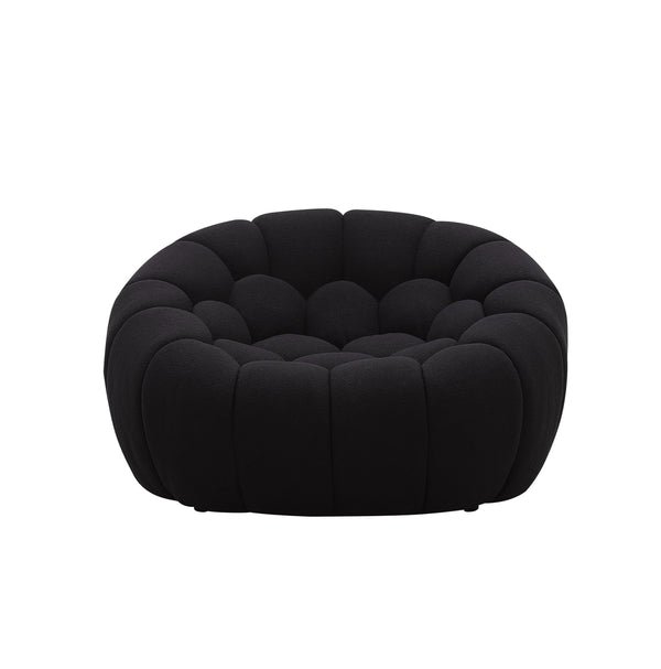 Divani Casa Yolonda Modern Curved Black Fabric Sofa Set Model VGEV-2126C-SET-BLK