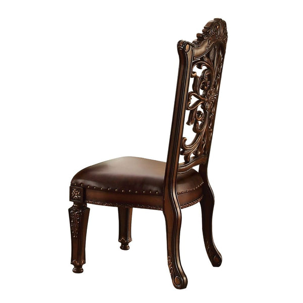 ACME Vendome Synthetic Leather & Cherry Side Chair (Set-2) Model 60003
