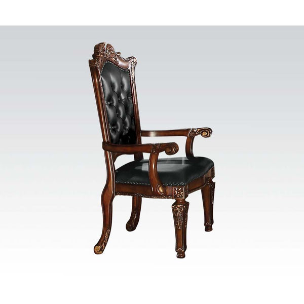 ACME Vendome Synthetic Leather & Cherry Arm Chair (Set-2) Model 60004