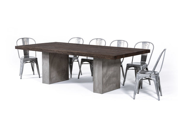 Modrest Renzo Modern Oak & Concrete 94" Dining Table Model VGGRRENZO-94