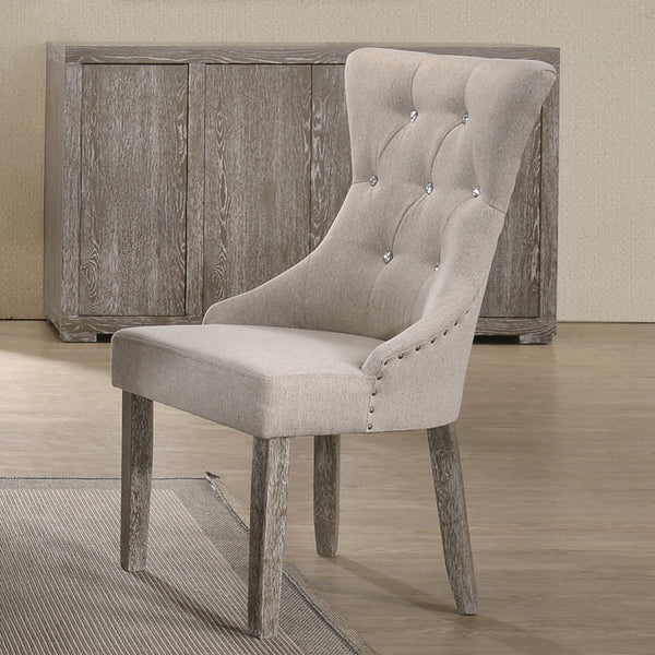 ACME Gabrian Fabric & Reclaimed Gray Side Chair (Set-2) Model 60173