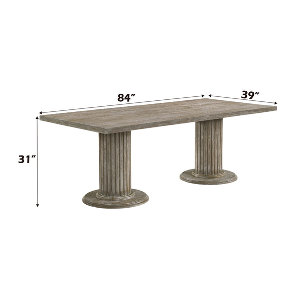 ACME Gabrian Reclaimed Gray Dining Table Model 60170