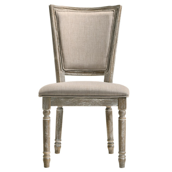 ACME Gabrian Fabric & Reclaimed Gray Side Chair (Set-2) Model 60172