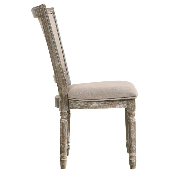ACME Gabrian Fabric & Reclaimed Gray Side Chair (Set-2) Model 60172
