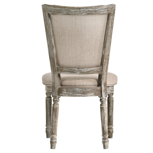 ACME Gabrian Fabric & Reclaimed Gray Side Chair (Set-2) Model 60172