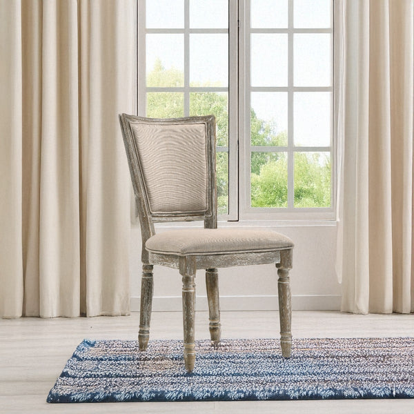 ACME Gabrian Fabric & Reclaimed Gray Side Chair (Set-2) Model 60172