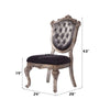 ACME Chantelle Silver Gray SilkLike Fabric & Antique Platinum Side Chair (Set-2) Model 60542