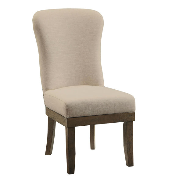 ACME Landon Beige Linen & Salvage Brown Side Chair (Set-2) Model 60742