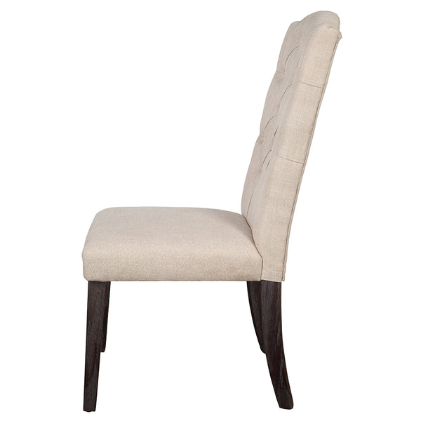 ACME Gerardo Beige Linen & Weathered Espresso Side Chair (Set-2) Model 60822