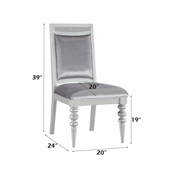 ACME Maverick Fabric & Platinum Side Chair (Set-2) Model 61802