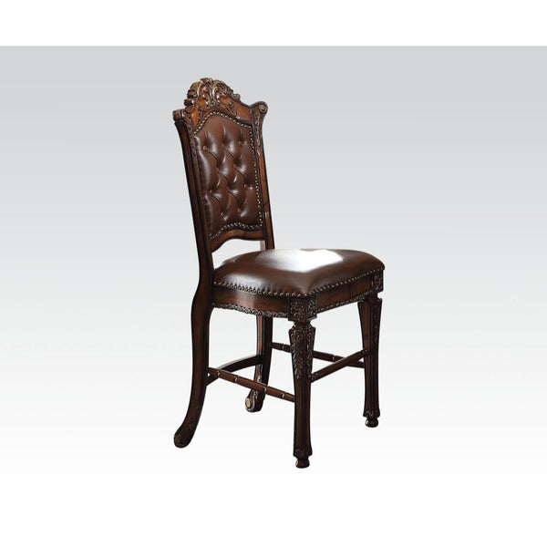 ACME Vendome Synthetic Leather & Cherry Counter Height Chair (Set-2) Model 62034