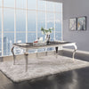 ACME Fabiola Stainless Steel & Black Glass Dining Table Model 62070