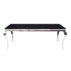 ACME Fabiola Stainless Steel & Black Glass Dining Table Model 62070