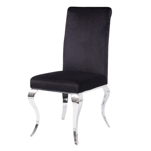 ACME Fabiola Fabric & Stainless Steel Side Chair (Set-2) Model 62072