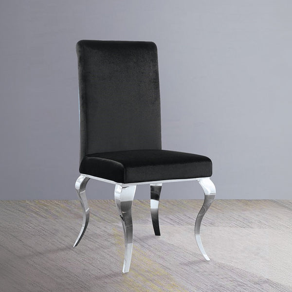 ACME Fabiola Fabric & Stainless Steel Side Chair (Set-2) Model 62072