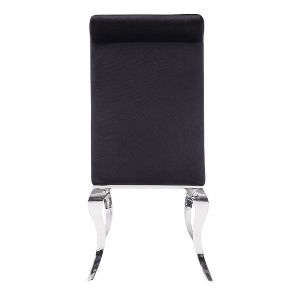 ACME Fabiola Fabric & Stainless Steel Side Chair (Set-2) Model 62072