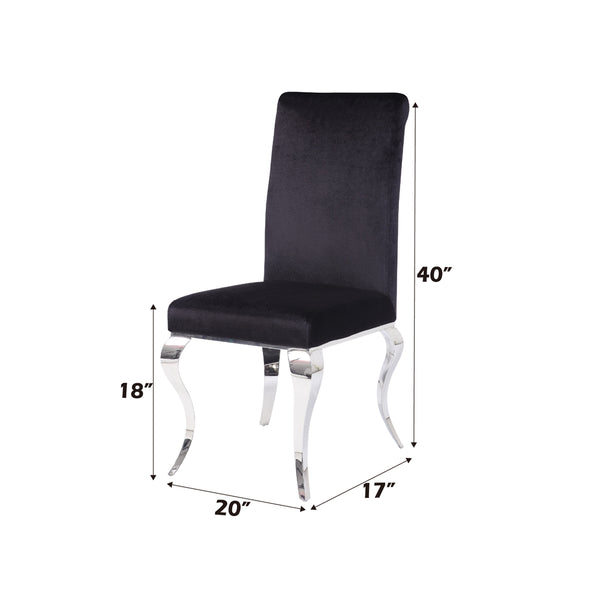 ACME Fabiola Fabric & Stainless Steel Side Chair (Set-2) Model 62072