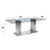 ACME Cyrene Stainless Steel & Clear Glass Dining Table Model 62075