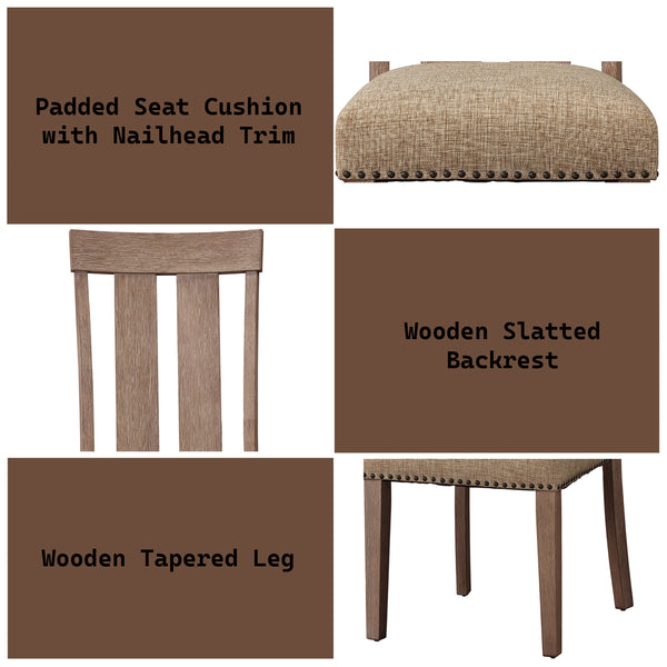 ACME Nathaniel Fabric & Maple Side Chair (Set-2) Model 62332