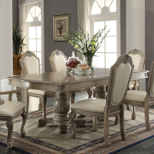 ACME Chateau de Ville Antique White Dining Table Model 64065A