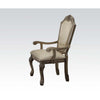 ACME Chateau de Ville Synthetic Leather & Antique White Arm Chair (Set-2) Model 64068A