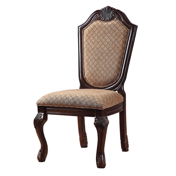 ACME Chateau De Ville Fabric & Espresso Side Chair (Set-2) Model 64077A