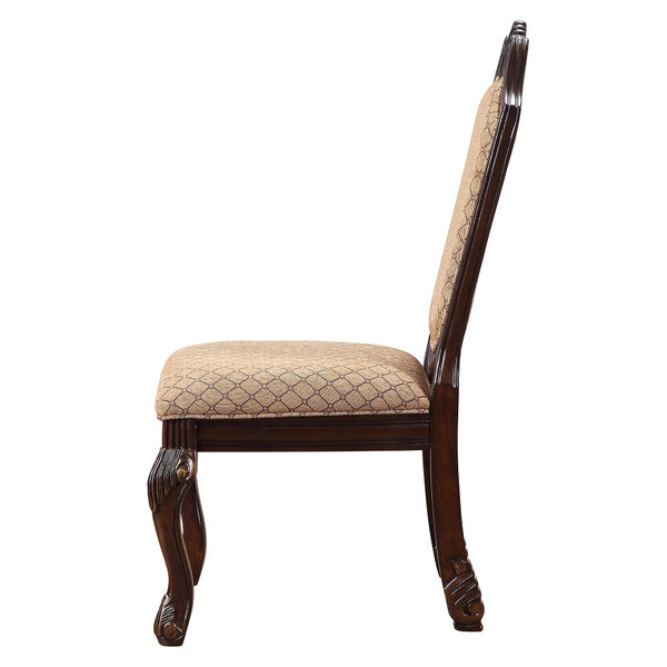 ACME Chateau De Ville Fabric & Espresso Side Chair (Set-2) Model 64077A