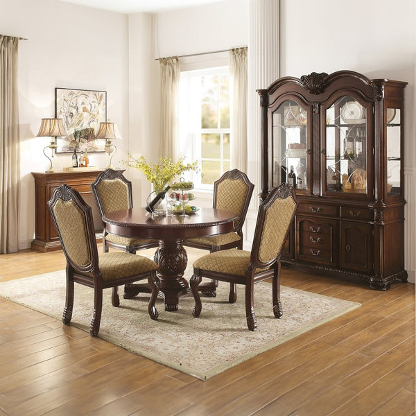 ACME Chateau De Ville Fabric & Espresso Side Chair (Set-2) Model 64077A