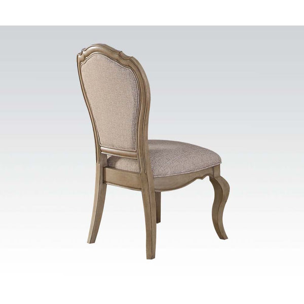 ACME Chelmsford Beige Fabric & Antique Taupe Side Chair (Set-2) Model 66052