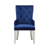 ACME Varian Blue Fabric & Antique Platinum Side Chair (1Pc) Model 66162