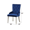 ACME Varian Blue Fabric & Antique Platinum Side Chair (1Pc) Model 66162